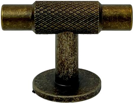Antique brass knurled T-Bar handle