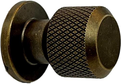 35mm antique brass knurled knob